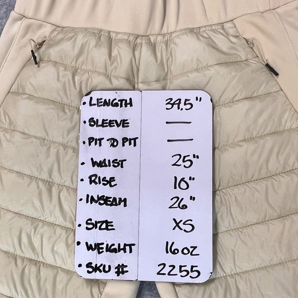 JoyLab Womens Quilted Puffer Front Fleece Jogger Pants Cream XS - Picture 7 of 7